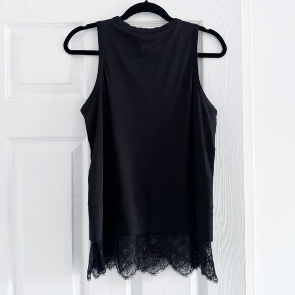 Carven Lace Trimmed Tank Top in Black, size Large (fits M/L) - Picture 4 of 4